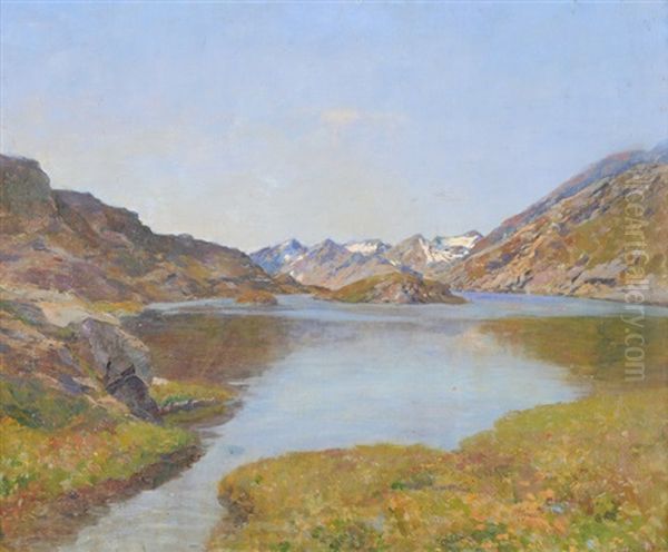 Bergsee Oil Painting by Gioacchino Galbusera