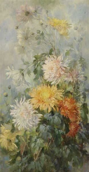 Chrysanthemen Oil Painting by Gioacchino Galbusera