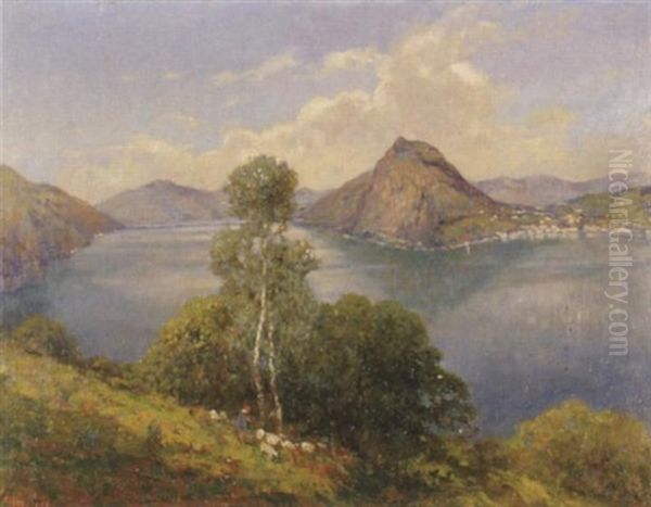 Blick Auf Lugano Oil Painting by Gioacchino Galbusera