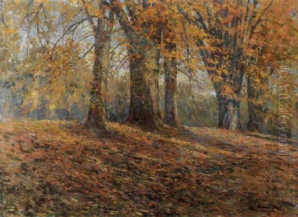 Herbstliche Waldlandschaft by Gioacchino Galbusera