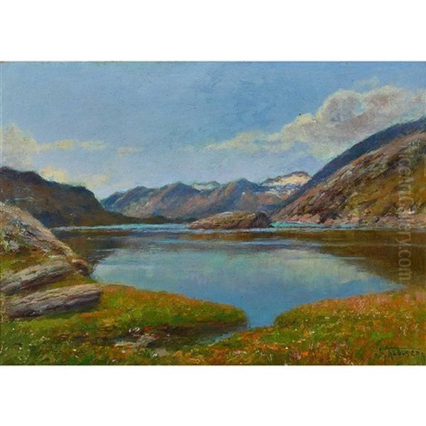 Tessiner Bergsee Oil Painting by Gioachimo Galbusera