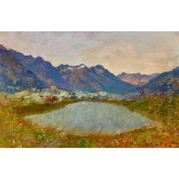 Tessiner Bergsee Oil Painting by Gioachimo Galbusera