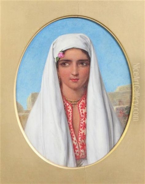 Portrait Of An Arab Beauty Oil Painting by William Gale