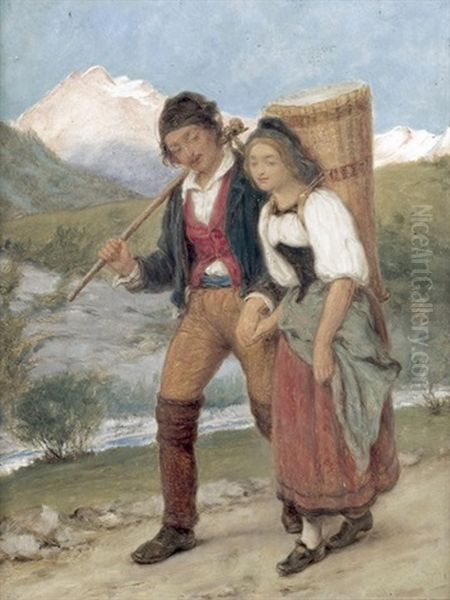 Heimkehrendes Bauernpaar Oil Painting by William Gale