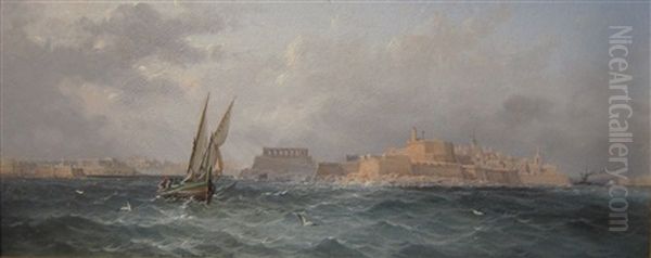 Valetta, Malta Oil Painting by Luigi Maria Galea