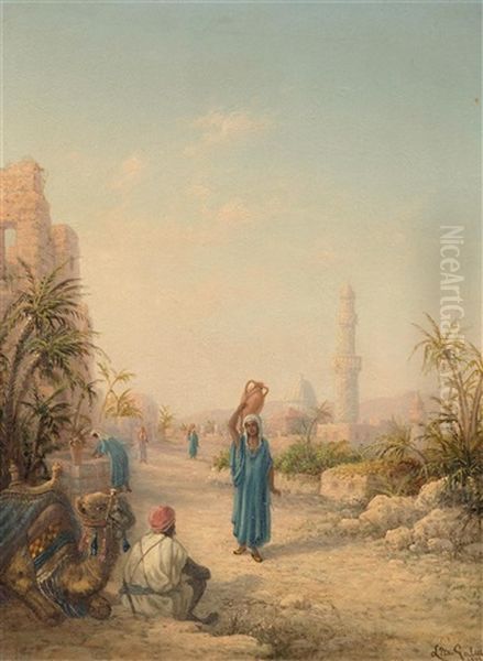 Orientalische Strassenszene by Luigi Maria Galea