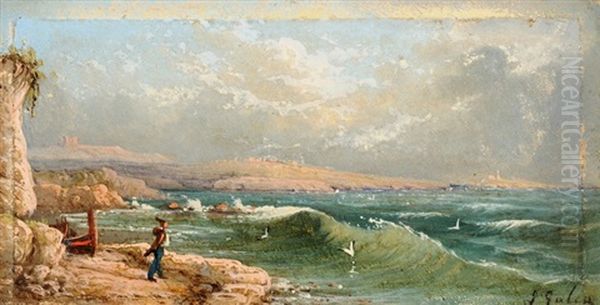 Am Strand Bei Sturm Oil Painting by Luigi Maria Galea