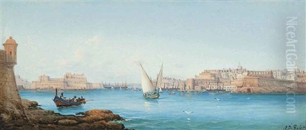 The Entrance To The Grand Harbor, Valetta by Luigi Maria Galea