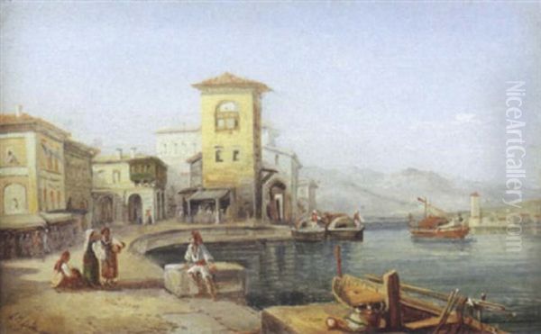 Riva Del Garda Oil Painting by Luigi Maria Galea