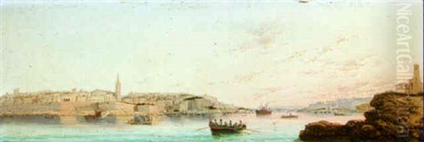 View Of Malta Oil Painting by Luigi Maria Galea