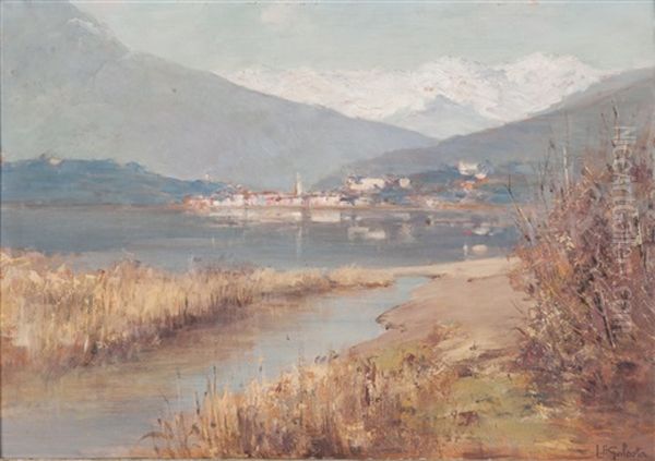 Paesaggio Lacustre Oil Painting by Leopoldo Galeota