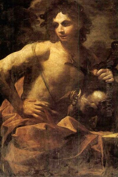 David With The Head Of Goliath Oil Painting by Sebastiano Galeotti