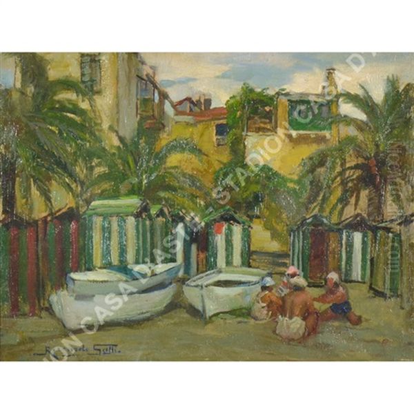 Cortile In Fiore Oil Painting by Riccardo Gali