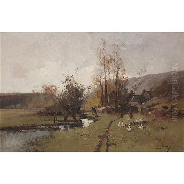 Paysage Champetre Oil Painting by Eugene Galien-Laloue