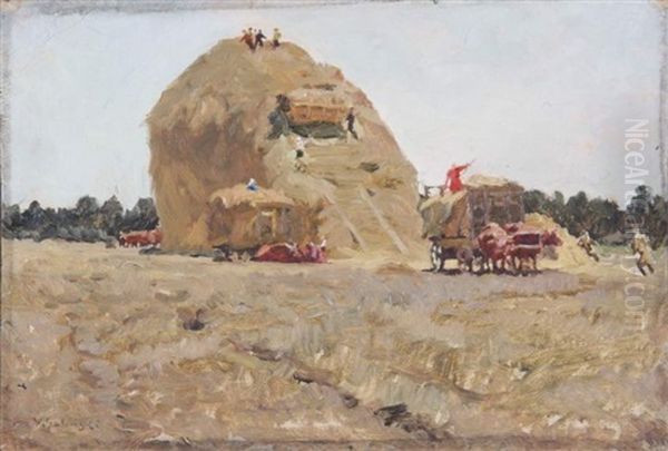 Zniwa Oil Painting by Wladyslaw Mikhailovitch Galimski