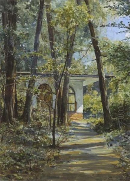 Pavillon Im Sommerwald Oil Painting by Wladyslaw Mikhailovitch Galimski