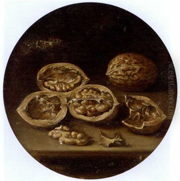 Walnuts On A Table Oil Painting by Fede Galizia