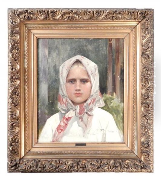 Portrait Of A Girl Oil Painting by Ilia Galkin