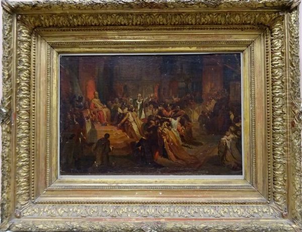 Le Couronnement De Baudouin De Constantinople (etude Pour) Oil Painting by Louis Gallait