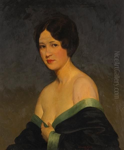 A Portrait Of The Artist's Wife Oil Painting by Kenneth Newell Avery