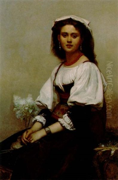 Bildnis Einer Jungen Romerin Oil Painting by Louis Gallait