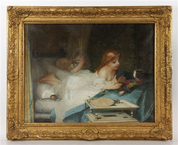 2 Children Oil Painting by Paul Charles Emmanuel Gallard-Lepinay