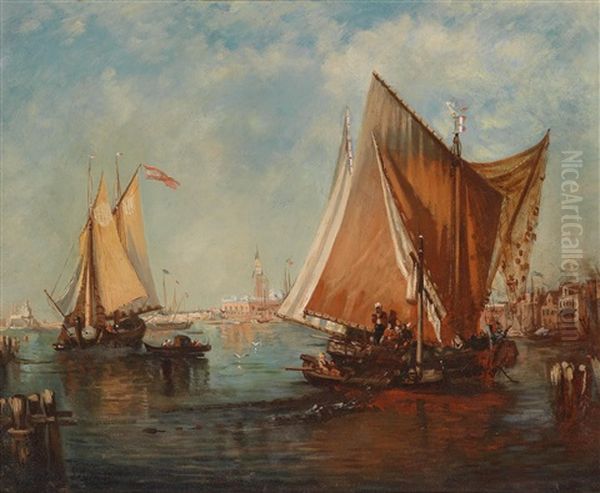 Segelschiffe In Der Venezianischen Lagune Oil Painting by Paul Charles Emmanuel Gallard-Lepinay