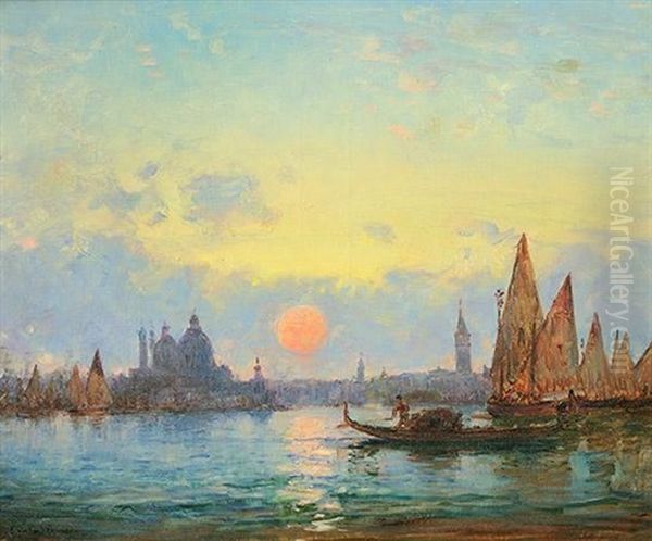 La Baie De Venise Oil Painting by Paul Charles Emmanuel Gallard-Lepinay