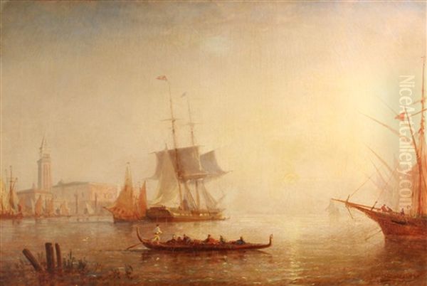 The Bacino Di San Marco At Sunset Oil Painting by Paul Charles Emmanuel Gallard-Lepinay