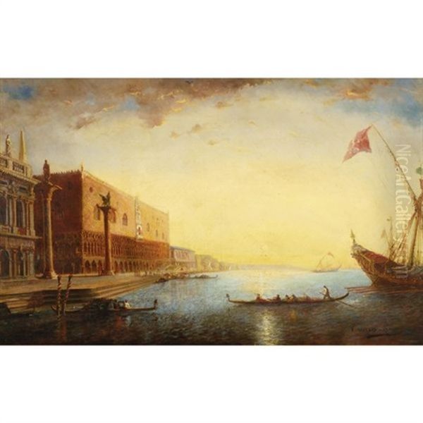 Bacino Di San Marco Oil Painting by Paul Charles Emmanuel Gallard-Lepinay