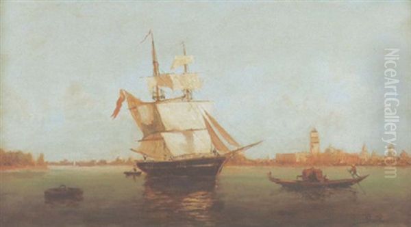 In Der Lagune Von Venedig Oil Painting by Paul Charles Emmanuel Gallard-Lepinay