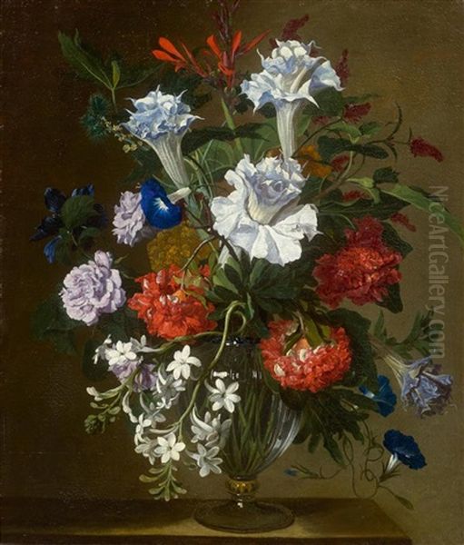 Still Life Of Flowers With Carnations, Peonies And Lilies Oil Painting by Hieronymus Galle the Elder