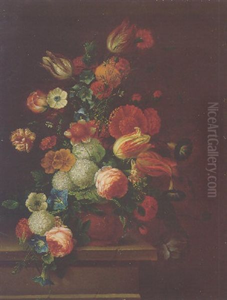 Still Life Of Flowers Oil Painting by Hieronymus Galle the Elder