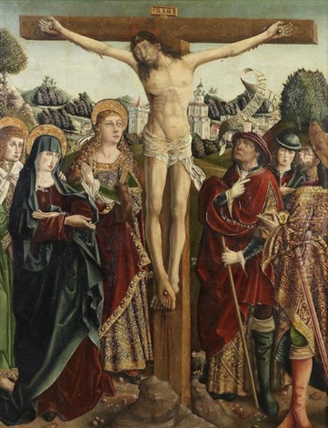 The Crucifixion Oil Painting by Fernando Gallego y Taller