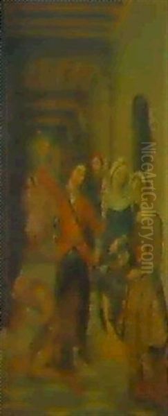 La Decapitacion De San Juan Bautista Oil Painting by Fernando Gallego y Taller