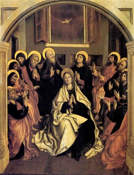 Pentecost Oil Painting by Fernando Gallego y Taller