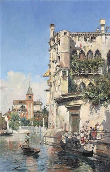 Palazzo Contarini, Venice Oil Painting by Jose Gallegos Y Arnosa