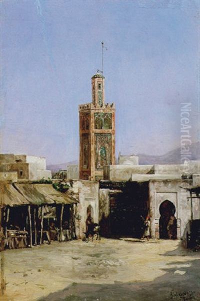 Mezquita Oil Painting by Jose Gallegos Y Arnosa