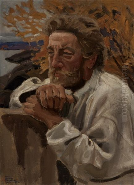 Man Oil Painting by Akseli Valdemar Gallen-Kallela