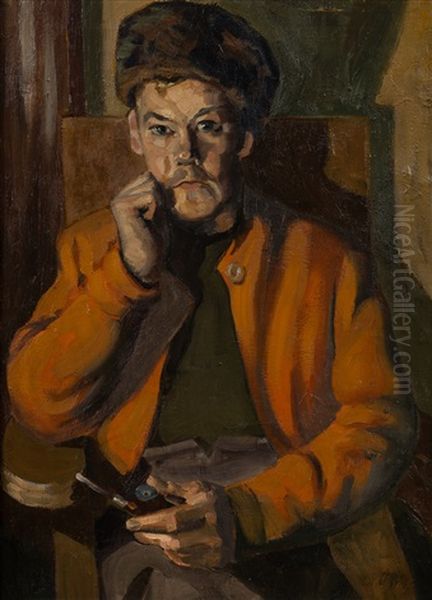 Portrait Of Rudolf Ahonius Oil Painting by Akseli Valdemar Gallen-Kallela