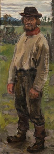 Man From Paanajarvi Oil Painting by Akseli Valdemar Gallen-Kallela