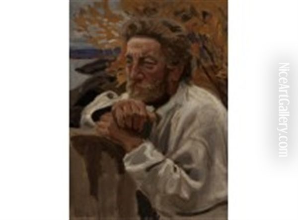 Man Oil Painting by Akseli Valdemar Gallen-Kallela