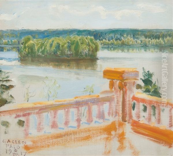 View From The Terrace Oil Painting by Akseli Valdemar Gallen-Kallela