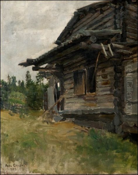 Riihi Ekolan Torpalta, Keuruulta Oil Painting by Akseli Valdemar Gallen-Kallela