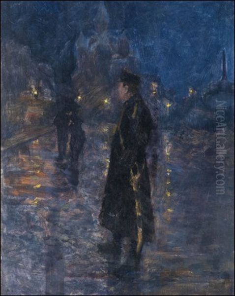 Yo Helsingissa Oil Painting by Akseli Valdemar Gallen-Kallela