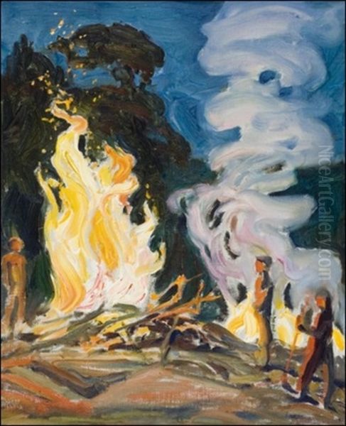 Juhannuskokko Oil Painting by Akseli Valdemar Gallen-Kallela