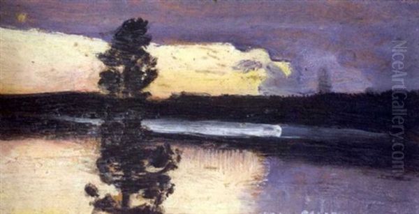 Auringonlasku Oil Painting by Akseli Valdemar Gallen-Kallela