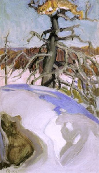 Ilves Kelossa Oil Painting by Akseli Valdemar Gallen-Kallela