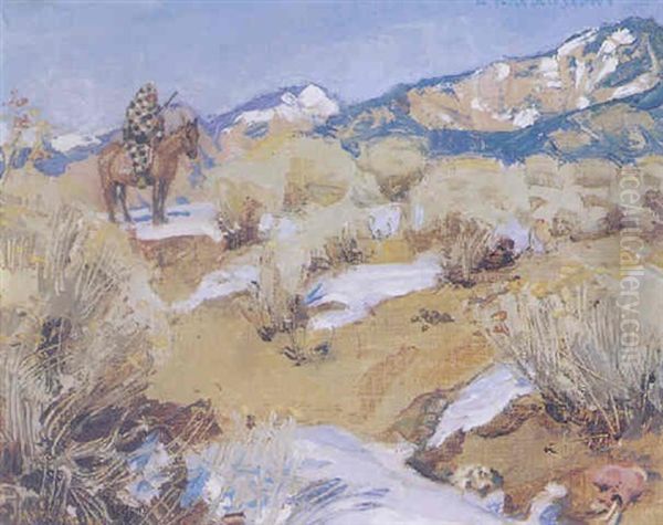 A Year Old Snow Oil Painting by Akseli Valdemar Gallen-Kallela