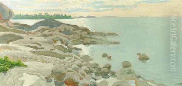 Kesaaurinkoa Oil Painting by Akseli Valdemar Gallen-Kallela